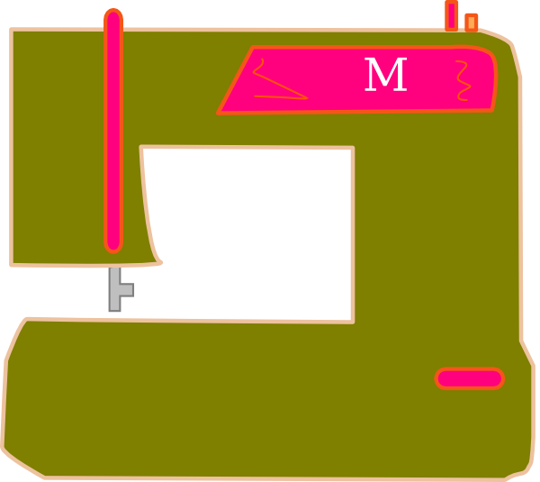 600x535 Olive And Pink Sewing Machine Clip Art