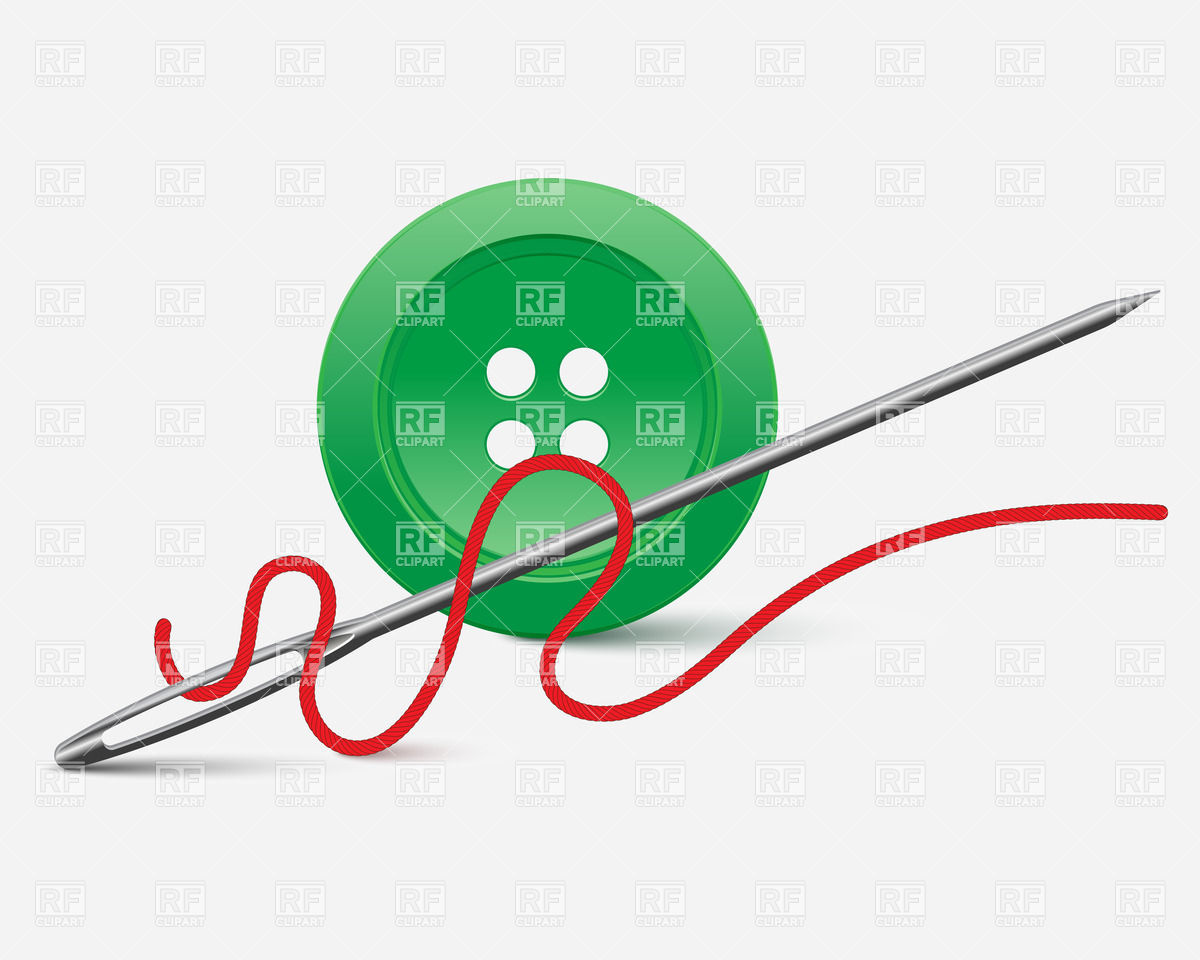 1200x960 Needle And Button Royalty Free Vector Clip Art Image