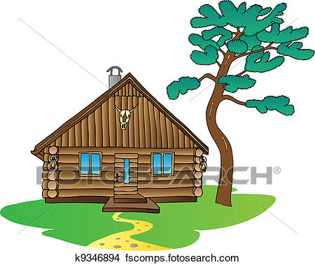 450x379 Clip Art Of Wood House Lifestyle K12554787