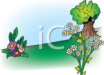350x253 Royalty Free Clip Art Image Cartoon Landscape Of A Shade Tree
