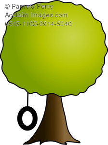 224x300 Art Illustration Of A Simple Shade Tree With A Tire Swing