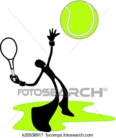 397x470 Clip Art Of Tennis Shadow Man K20538917