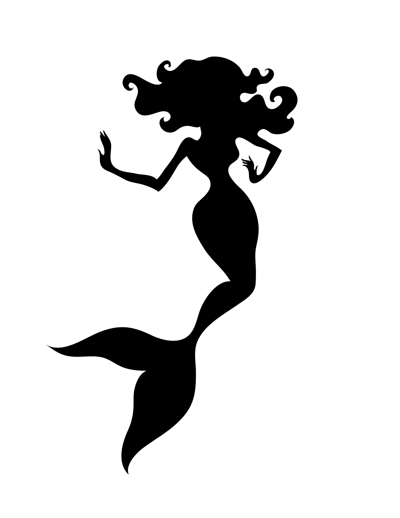 1275x1650 Shadow Clipart Mermaid