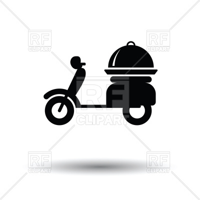 400x400 Delivering Motorcycle With Shadow Icon Royalty Free Vector Clip