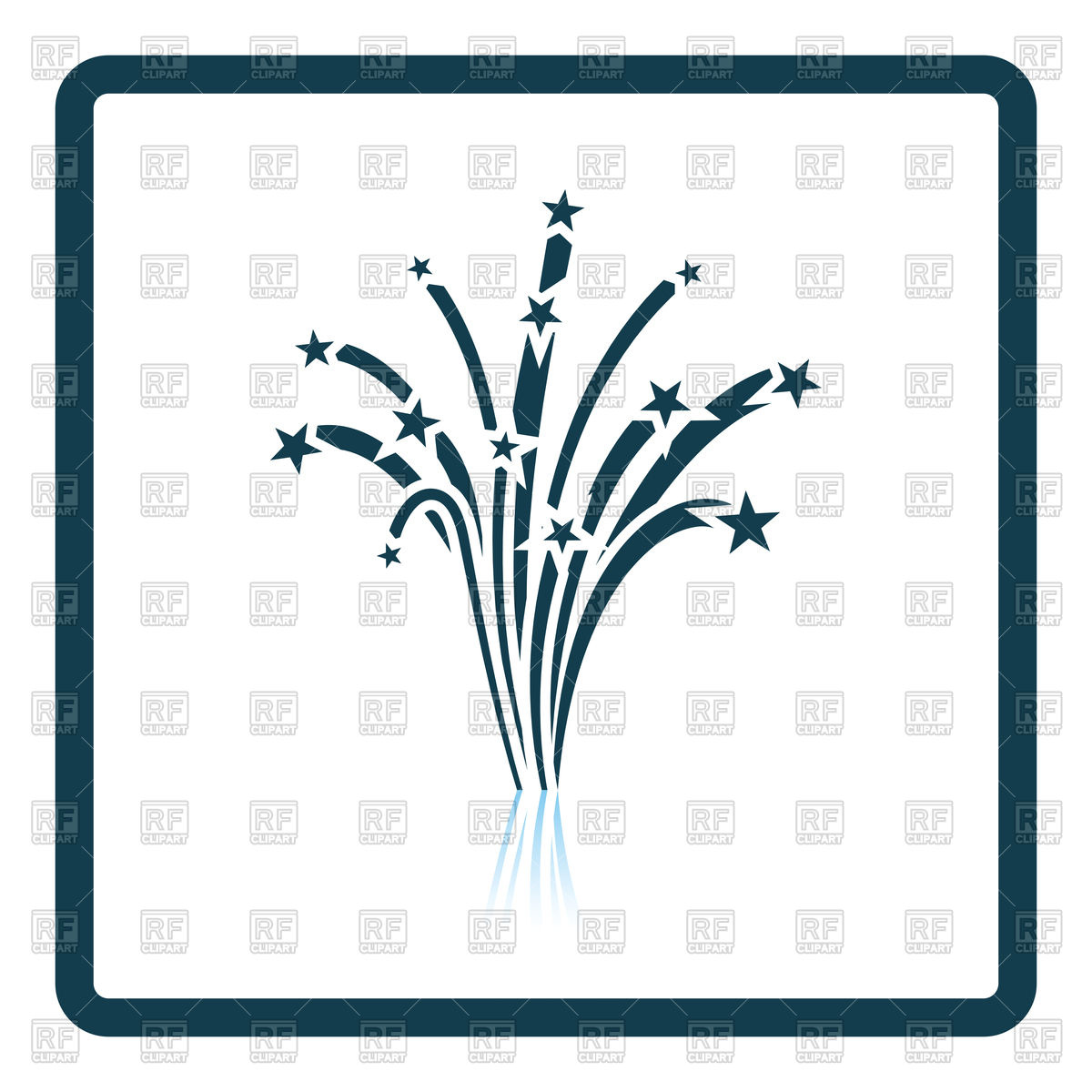 1200x1200 Shadow Reflection Design Of Fireworks Icon Royalty Free Vector