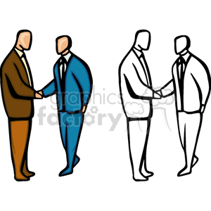 300x300 Royalty Free Two Gentlemen Shaking Hands 159468 Vector Clip Art