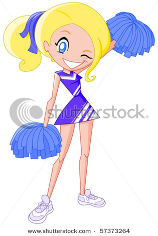 315x470 Art Picture Of A Cute Cheerleader In A Short Skirt Shaking Her Pom