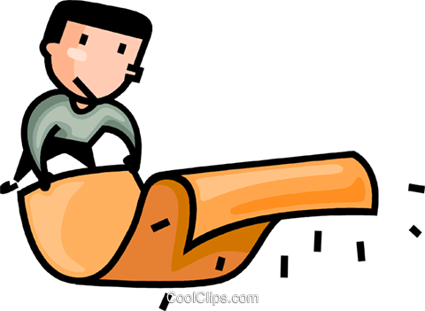 480x351 Man Shaking Out His Carpet Royalty Free Vector Clip Art