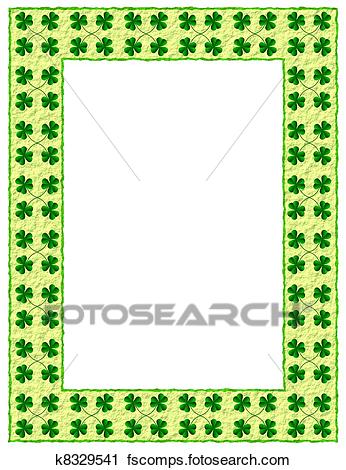 346x470 Clipart Of St Patricks Day Shamrock Border K8329541