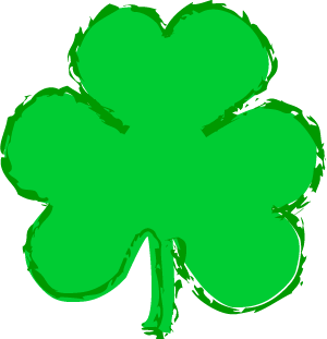 300x311 Funky Green Shamrock Clip Art, St. Patrick's Day Irish Graphics