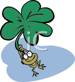 319x350 Frog Drifting On A Shamrock