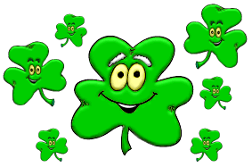 283x187 Clipart Of Shamrocks And Four Leaf Clovers