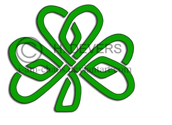 600x436 Small Green Color Four Leaf Shamrock Tattoo