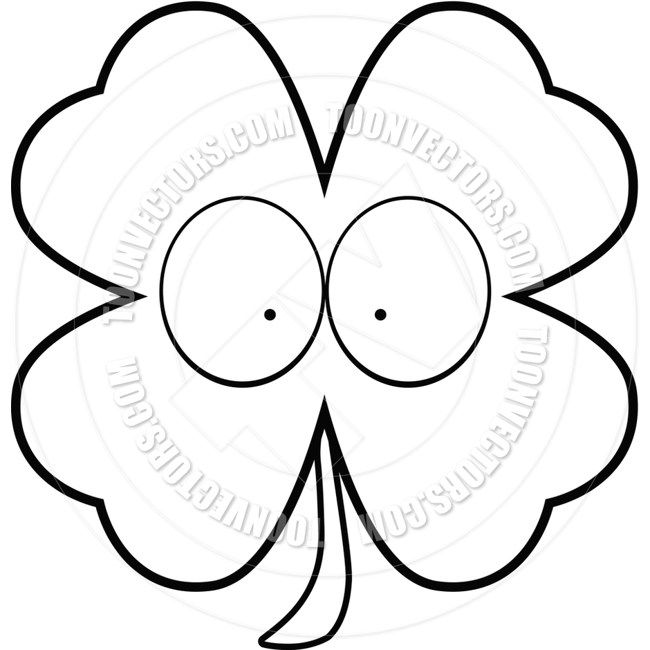 940x940 Cartoon Clover (Black And White Line Art) By Cory Thoman Toon