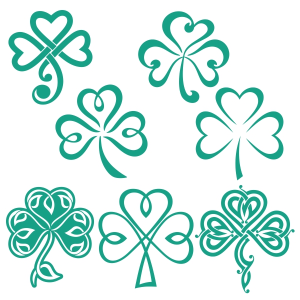 600x600 Shamrock Outline Svg Cuttable Designs