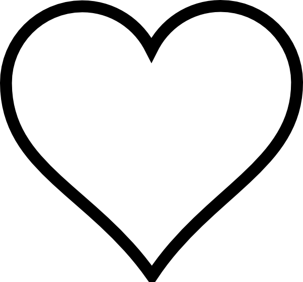 600x558 Heart Shape Outline Clipart