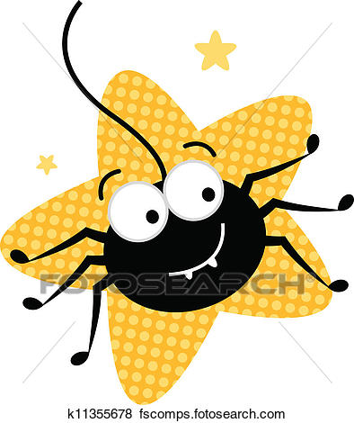 394x470 Clip Art Of Cute Crazy Spider In Star Shape Isolated On White