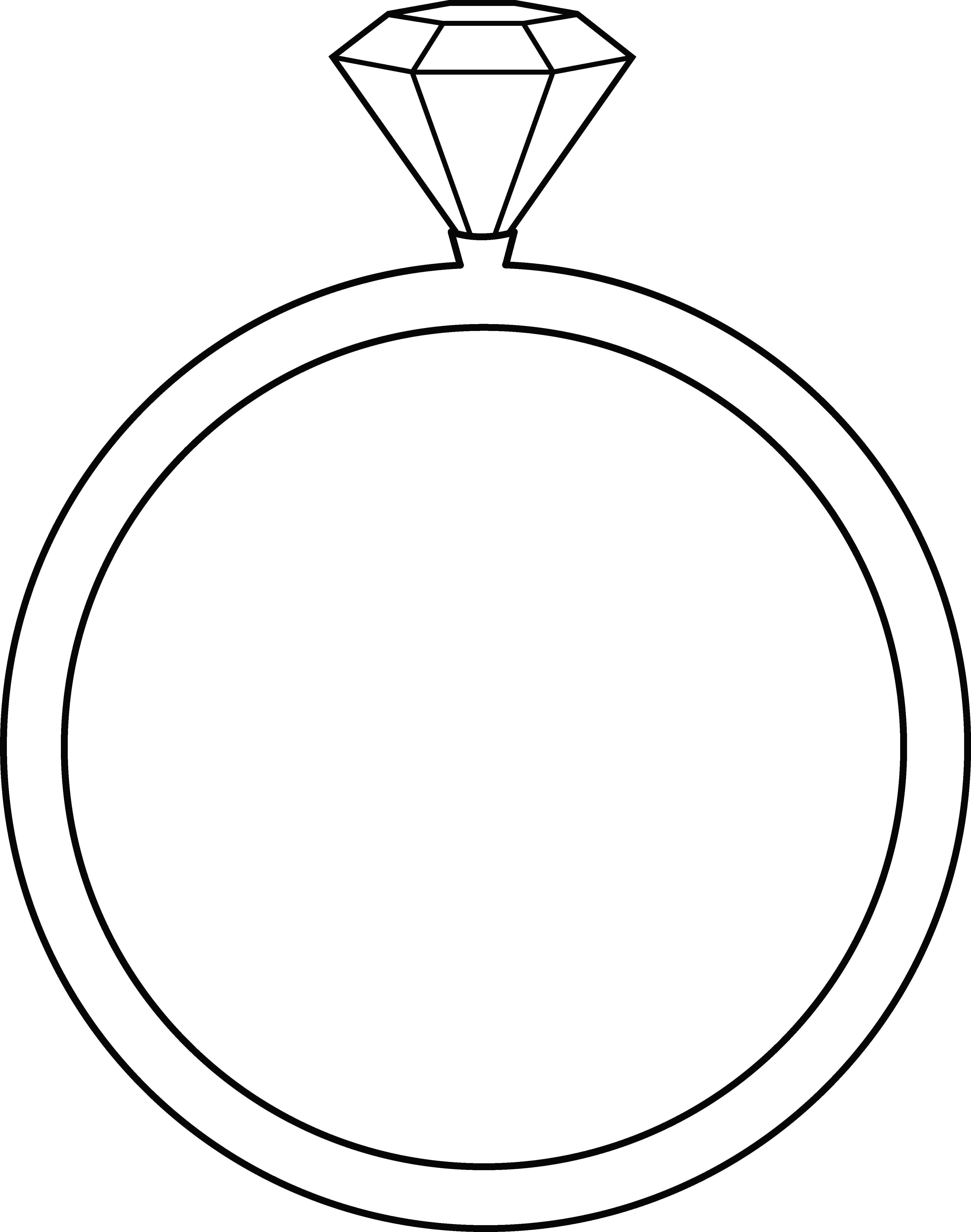 4098x5200 Free Ring Clipart Black And White Image