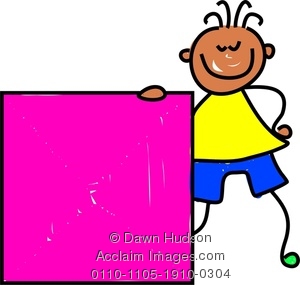 300x285 Image Of A Happy Little Boy Holding A Giant Pink Square Shape