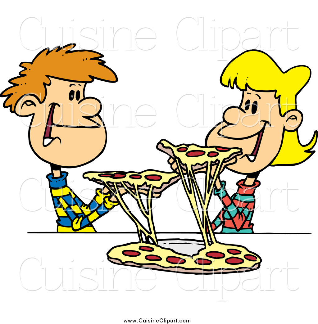 1024x1044 Cuisine Clipart Of A Young Couple Sharing Pizza By Toonaday