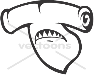 320x258 Hammerhead Shark Head In Black