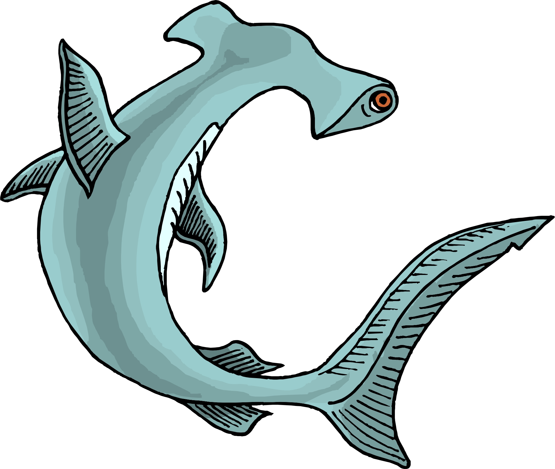 1840x1554 Animal Hammerhead Shark Clipart