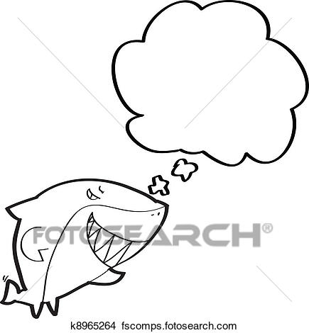 435x470 Clipart Of Shark With Speech Bubble Cartoon K8965264