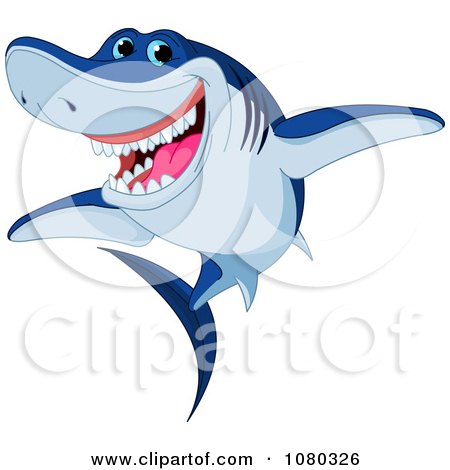 450x470 Cartoon Of A Mean Shark