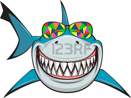 450x337 Vector Illustration, Toothy White Shark Royalty Free Cliparts