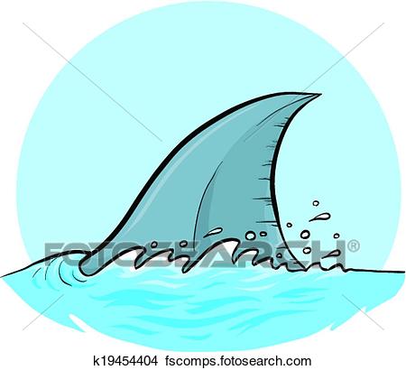 450x410 Clipart Of Shark Dorsal Fin K19454404