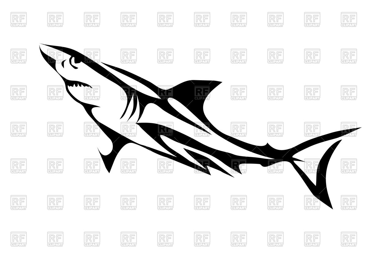 1200x849 Great White Shark Outline Royalty Free Vector Clip Art Image