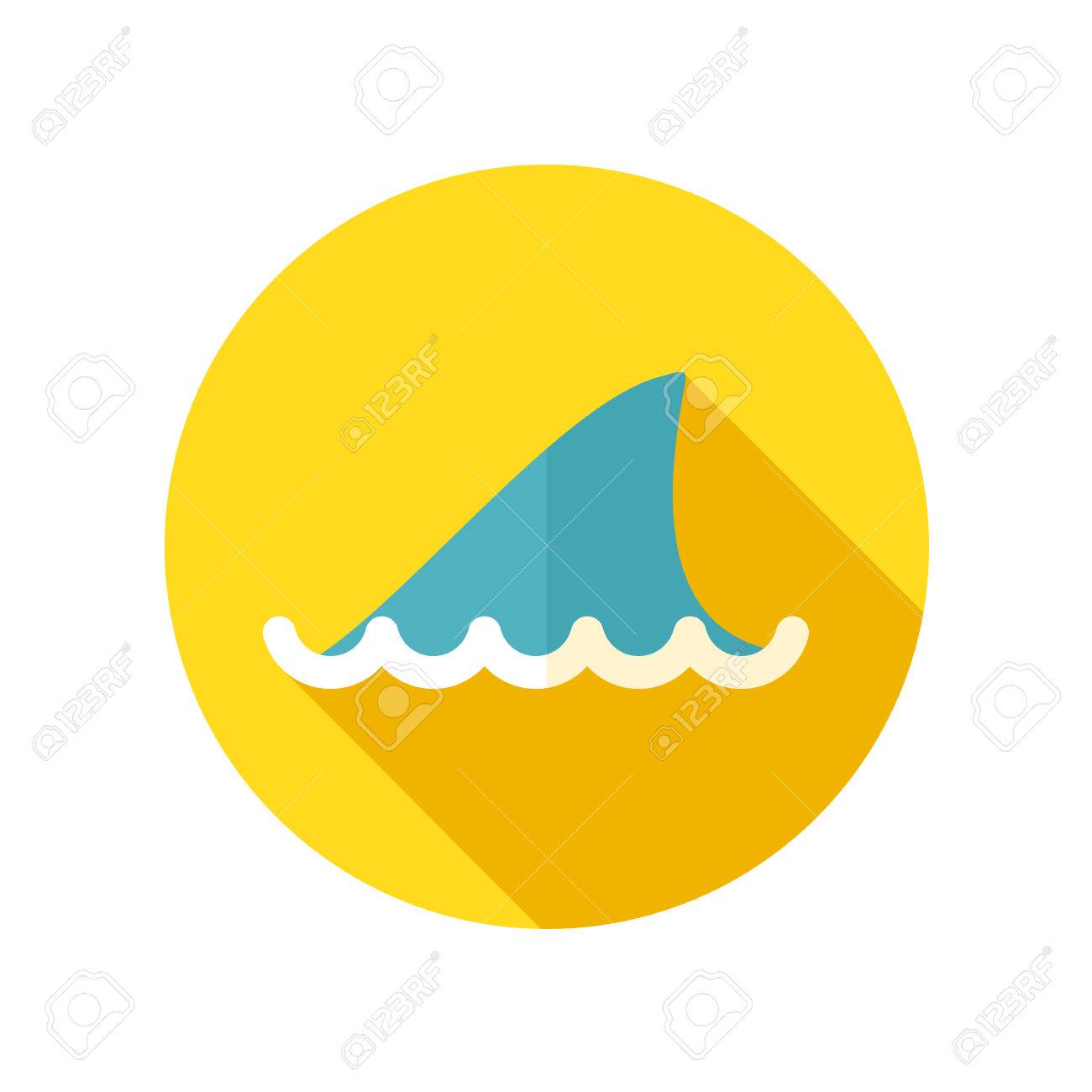 1300x1300 Shark Fin Flat Icon With Long Shadow, Eps 10 Royalty Free Cliparts