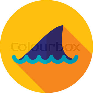 320x320 Wooden Boat With Shark Fin Stock Vector Colourbox
