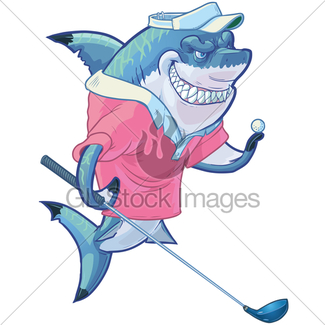 325x325 Mean Cartoon Lacrosse Shark With Equipment Gl Stock Images