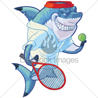 325x325 Mean Cartoon Shark Chef With Barbecue Utensils Gl Stock Images