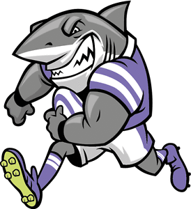 274x300 Cartoon Football Funny Shark Mascot Sport Rugby Car Bumper Sticker