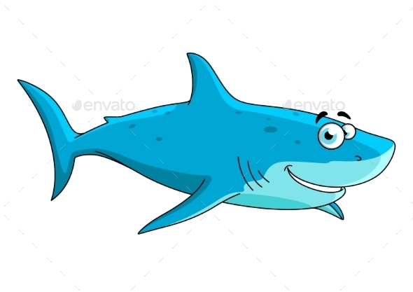 590x417 Swimming Shark Cartoon Character By Seamartini Graphicriver