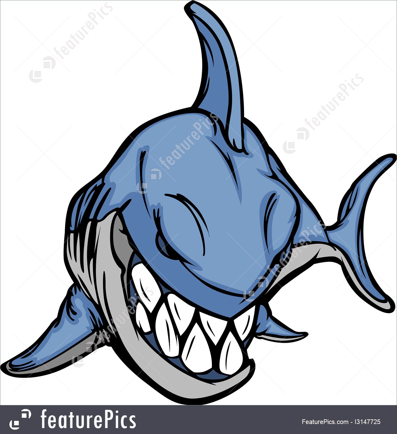 1272x1392 Cartoon Shark Mascot Vector Image I3147725