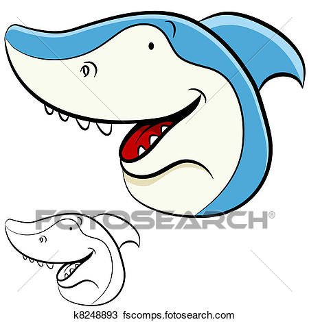 450x470 Clipart Of Shark Face K8248893
