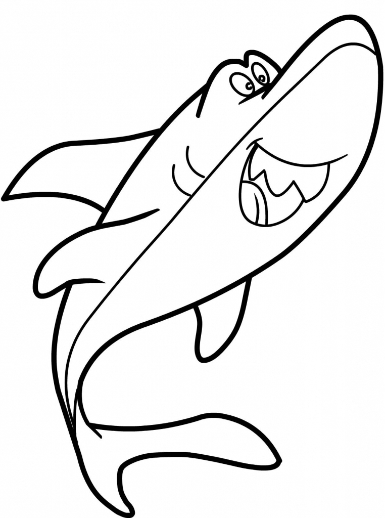 762x1024 Simple Shark Drawing Shark Line Drawing Clipart Best
