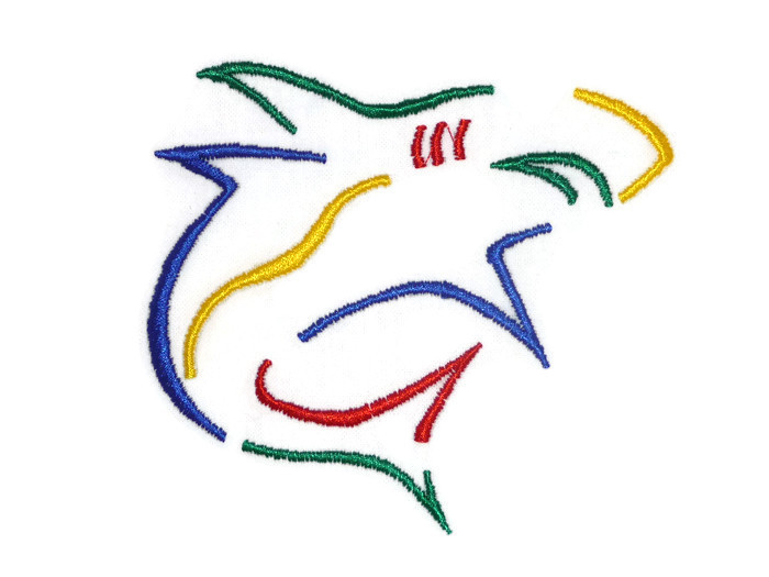 700x525 New Shark Outline Embroidered T Shirt