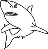 168x170 Shark 06 Outline. Shark Clipart Panda