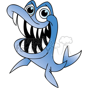 300x300 Royalty Free Blue Shark Smiling Showing His Pointy Teeth 377460