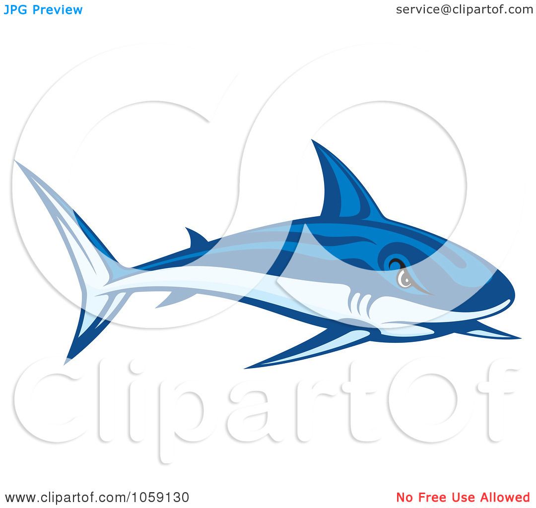 1080x1024 Royalty Free Vector Clip Art Illustration Of A Tough Blue Shark By