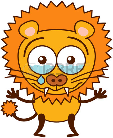 368x450 Cool Lion With A Big Orange Mane, Long Tail And Sharp Teeth While