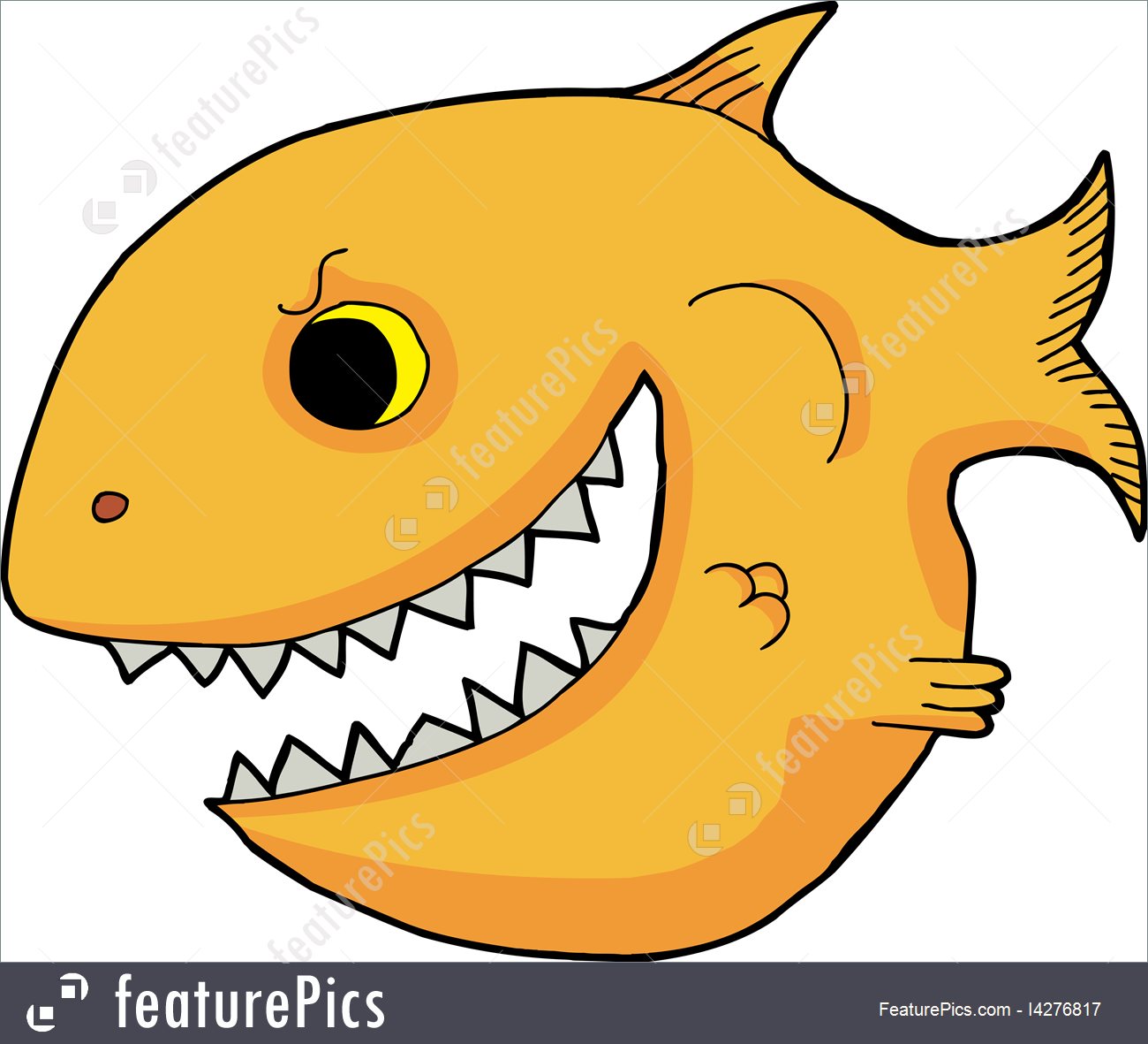 1300x1181 Illustration Of Scary Goldfish