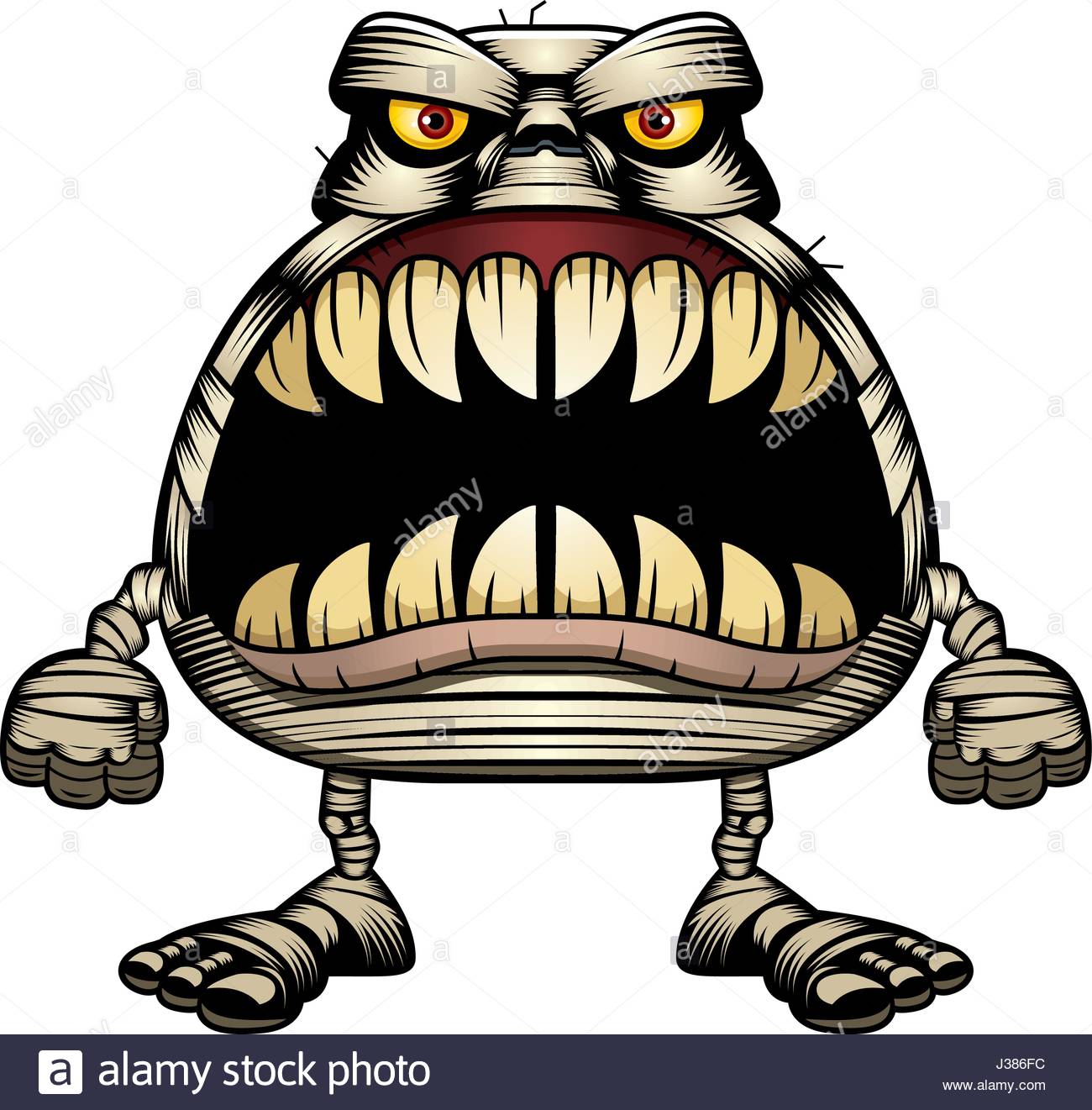 1300x1321 A Cartoon Illustration Of A Mummy With A Big Mouth Full Of Sharp