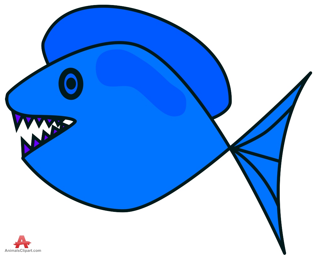 999x810 Blue Fish With Sharp Teeth Clipart Free Clipart Design Download