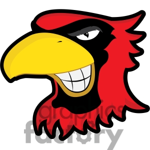 300x300 Clip Art Of Cardinal Mascot Showing Teeth By Graphics Factory