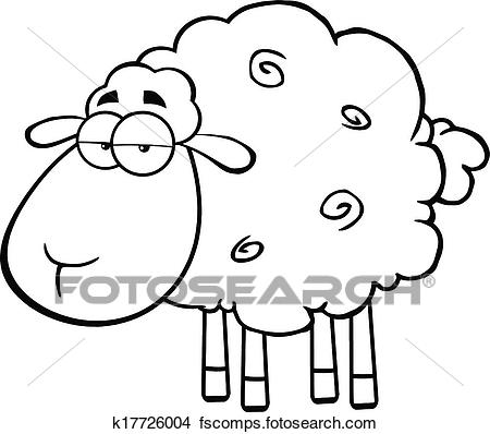 450x398 Clipart Of Black And White Cute Sheep K17726004